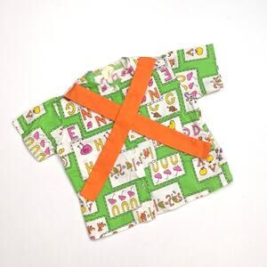 Vintage Shirt Unisex Children's Size 2T Lime Green ABC Bow Tie Top